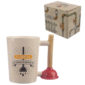 Collectable Toilet Plunger Shaped Handle Ceramic Mug