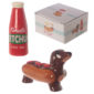 Cute Ketchup and Sausage Dog Bun Salt and Pepper Set