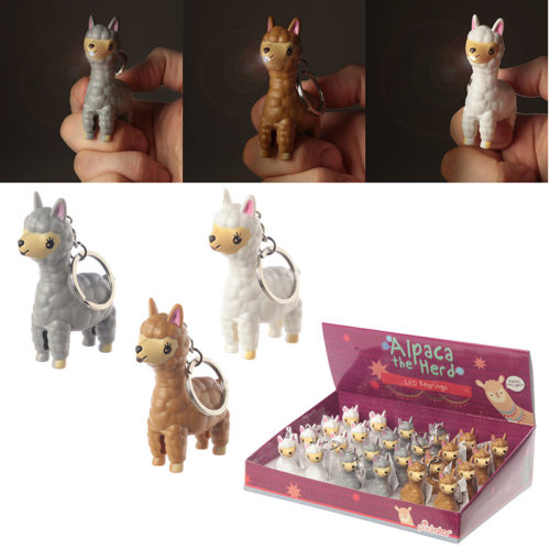 Cute Light and Sound Alpaca Keyring