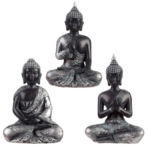 Decorative Black  and  Silver Thai Buddha - Meditation