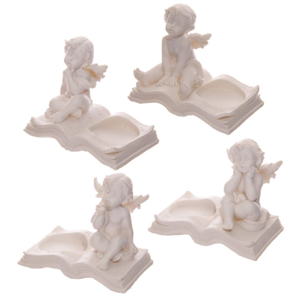 Decorative Cherub Tealight Holder Sitting on Book