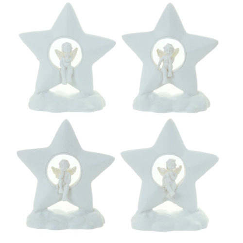 Decorative Collectable Cherub Figurine - Cloud and Star