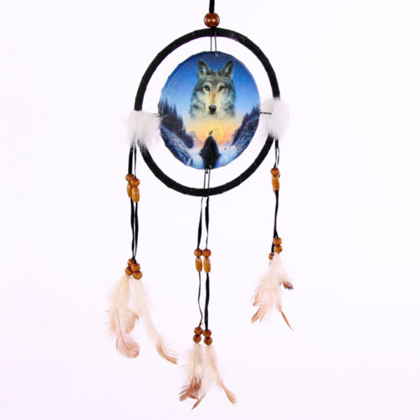 Decorative Cosmic Wolf Spirit in the Sky 16cm Dreamcatcher