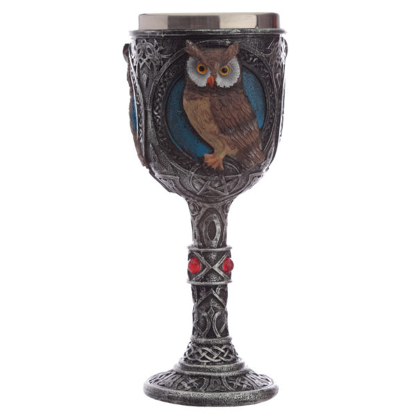 Decorative Fantasy Celtic Owl Goblet