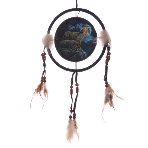 Decorative Mystical Wolf Pair 16cm Dreamcatcher