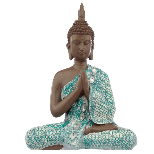 Decorative Turquoise  and  Brown Buddha Figurine - Meditating