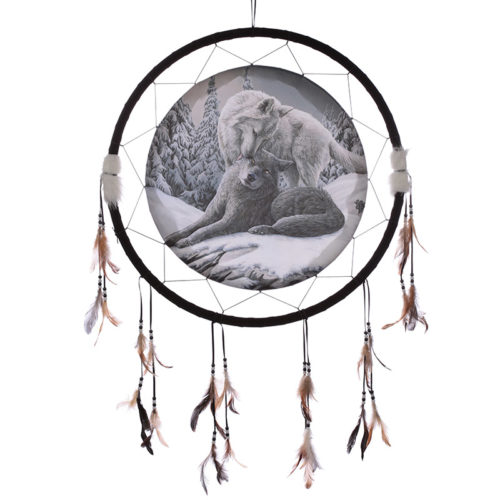Decorative Wolf Snow Kisses 60cm Dreamcatcher
