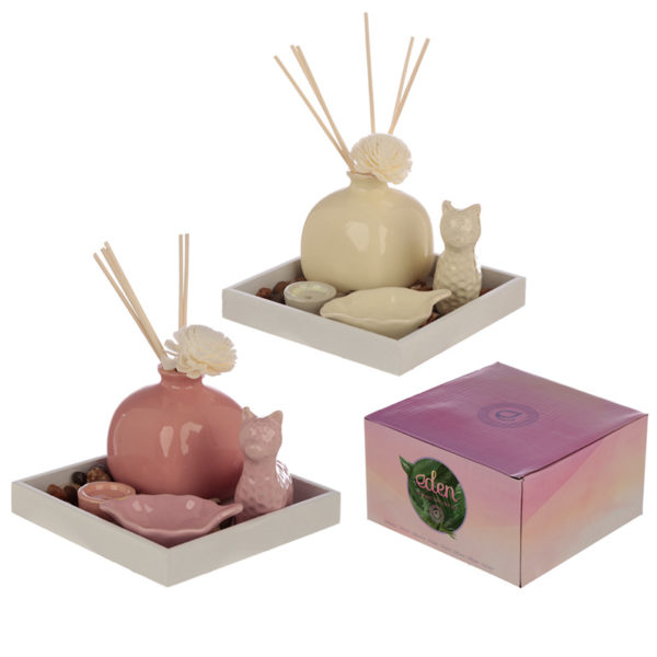 Eden Aroma Set - Llama Diffuser, Incense  and  Candle Holder