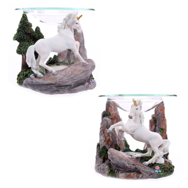 Fantasy Unicorn Design Oil Burner with Glass Dish