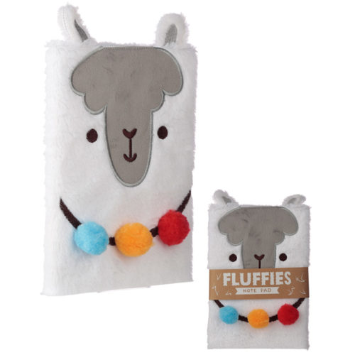 Fluffy Plush Notebook - Llama Design