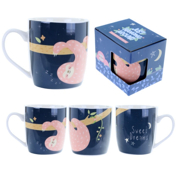 Fun Animal New Bone China Mug - Sleepy Sloth Design
