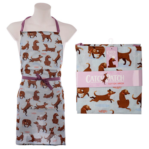 Fun Catch Patch Dog Design Poly Cotton Apron