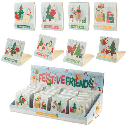 Fun Collectable Festive Animals Christmas Nail File Matchbook