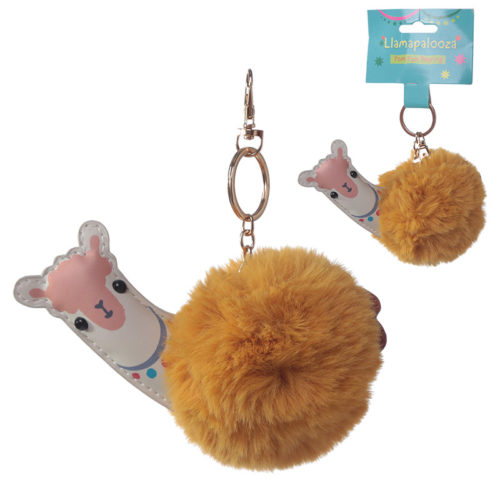 Fun Collectable Pom Pom Keyring - Llama