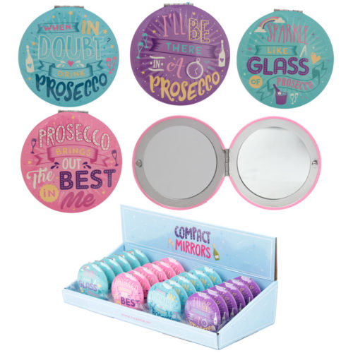 Fun Collectable Prosecco Design Compact Mirror