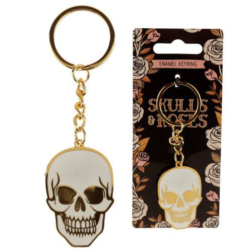 Fun Collectable Skulls  and  Roses Enamel Keyring