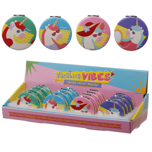 Fun Collectable Unicorn Vacation Vibes Compact Mirror
