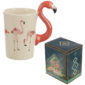 Fun Flamingo Shaped Handle Ceramic Mug