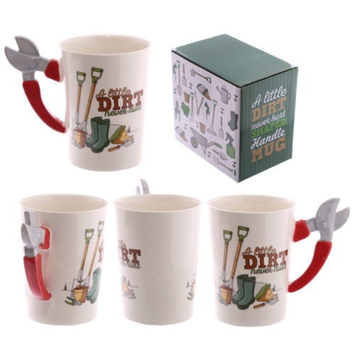 Fun Garden Secateurs Shaped Handle Ceramic Mug