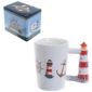 Fun Lighthouse Shaped Handle Ceramic Mug