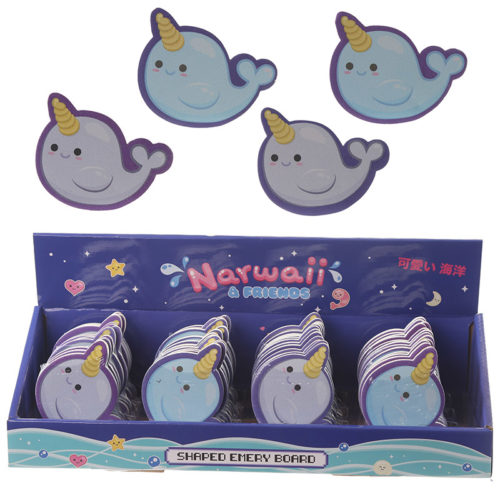 Fun Nail File Emery Board - Cute Narwhal Design