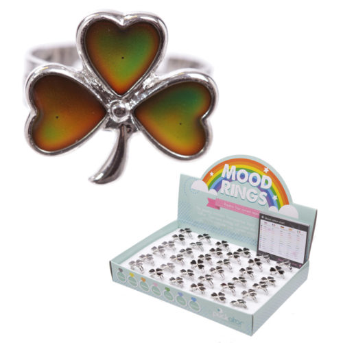 Fun Novelty Irish Lucky Shamrock Mood Ring