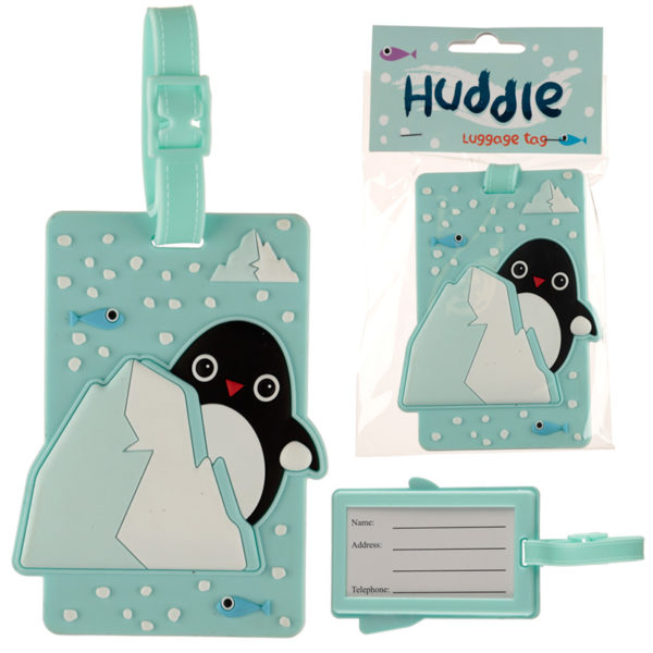 Fun PVC Luggage Tag - Penguin Design