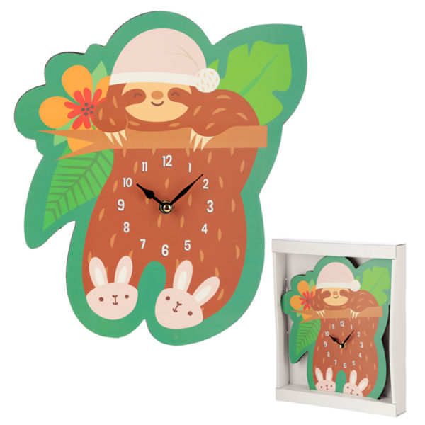 Fun Sleepy Sloth Shaped Wall Clock