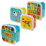 Fun Space Design Set of 3 Plastic Lunch Boxes