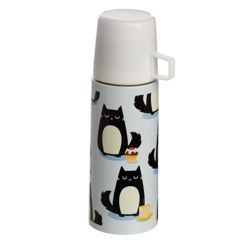 Funky 350ml Flask - Feline Fine Cat Design