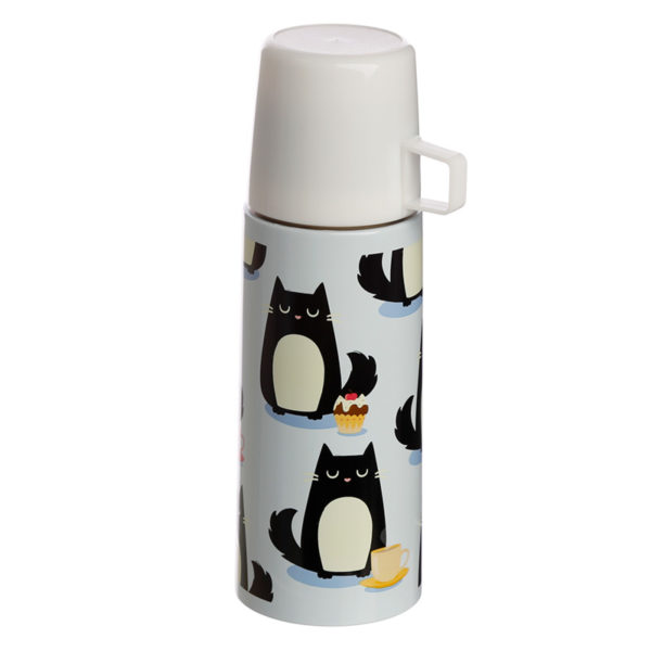 Funky 350ml Flask - Feline Fine Cat Design