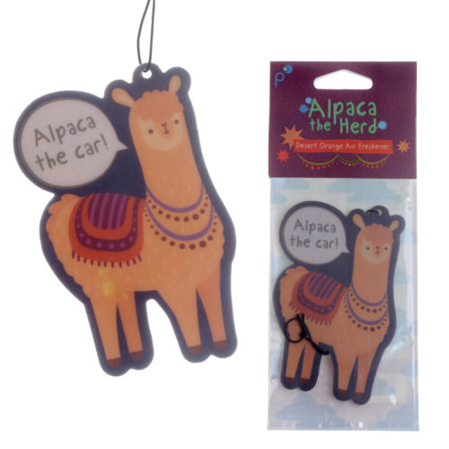 Funky Alpaca Design Orange Scented Air Freshener