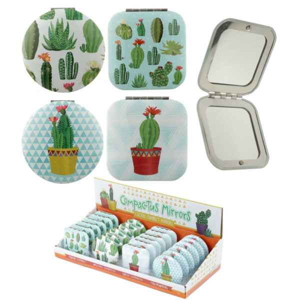 Funky Cactus Design Compact Mirror