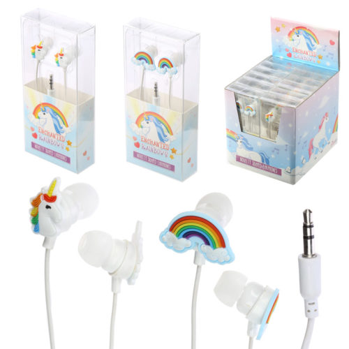 Funky Earphones - Unicorn Rainbow Design