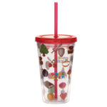 Funky Game Over Double Walled Cup with Lid and Straw