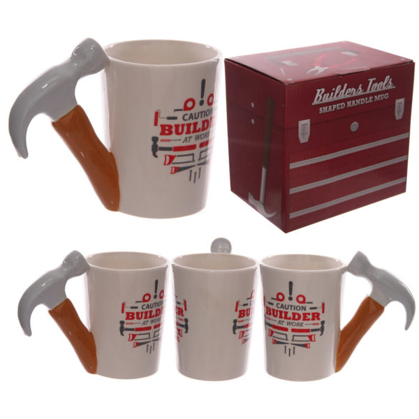 Funky Hammer Shaped Handle Ceramic Mug