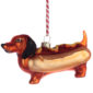 Glass Christmas Bauble - Fast Food Hot Dog Sausage Dog