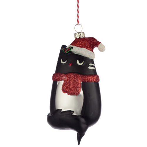 Glass Christmas Bauble - Feline Fine Cat