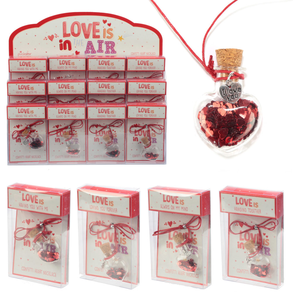 Glitter Heart Confetti Wishes Necklace