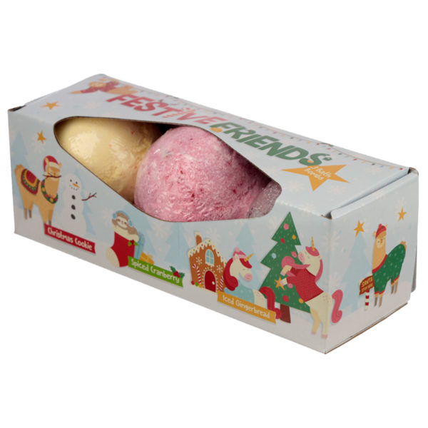 Handmade Bath Bomb Set of 3 - Festive Friends Christmas Scents
