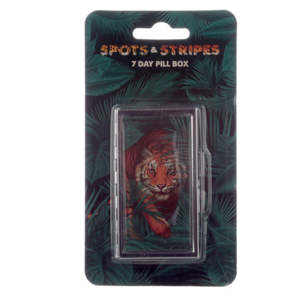 Handy 7 Day Pill Box - Big Cat Spots and Stripes