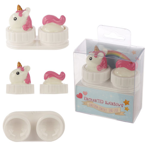 Handy Contact Lens Case - Rainbow Unicorn Design