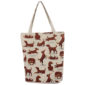 Handy Cotton Zip Up Shopping Bag - Catch Patch Dog Design