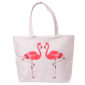 Handy Cotton Zip Up Shopping Bag - Funky Flamingo