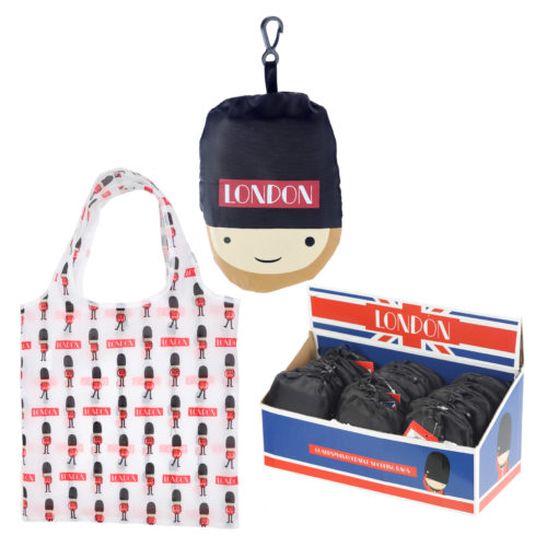 Handy Fold Up London Guardsman Shopping Bag with Holder