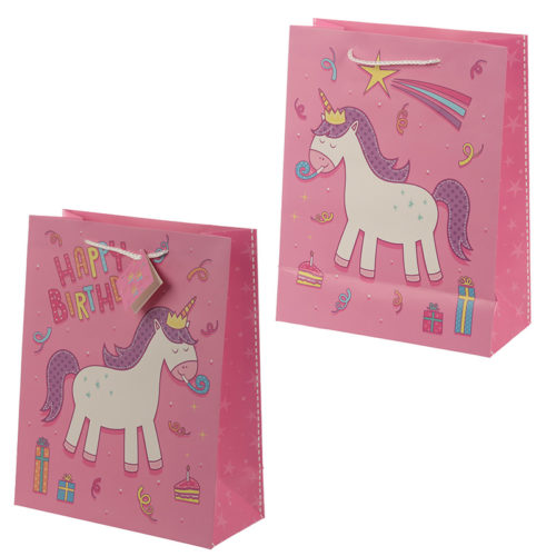 Happy Birthday Rainbow Unicorn Large Gift Bag