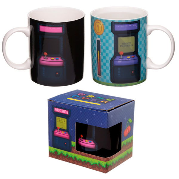 Heat Colour Changing New Bone China Mug - Retro Gaming Design