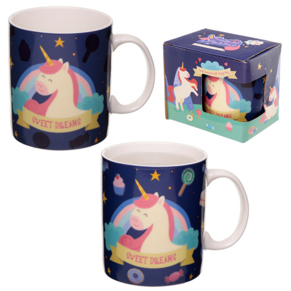 Heat Colour Changing New Bone China Mug - Sweet Dreams Unicorn
