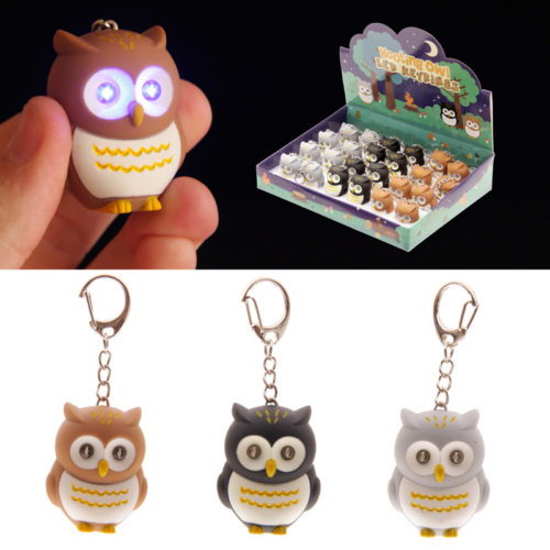 Hooting Owl Novelty Key Ring with Light Up Eyes
