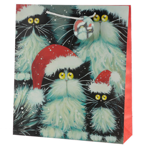 Kim Haskins Cats Design Extra Large Christmas Gift Bag